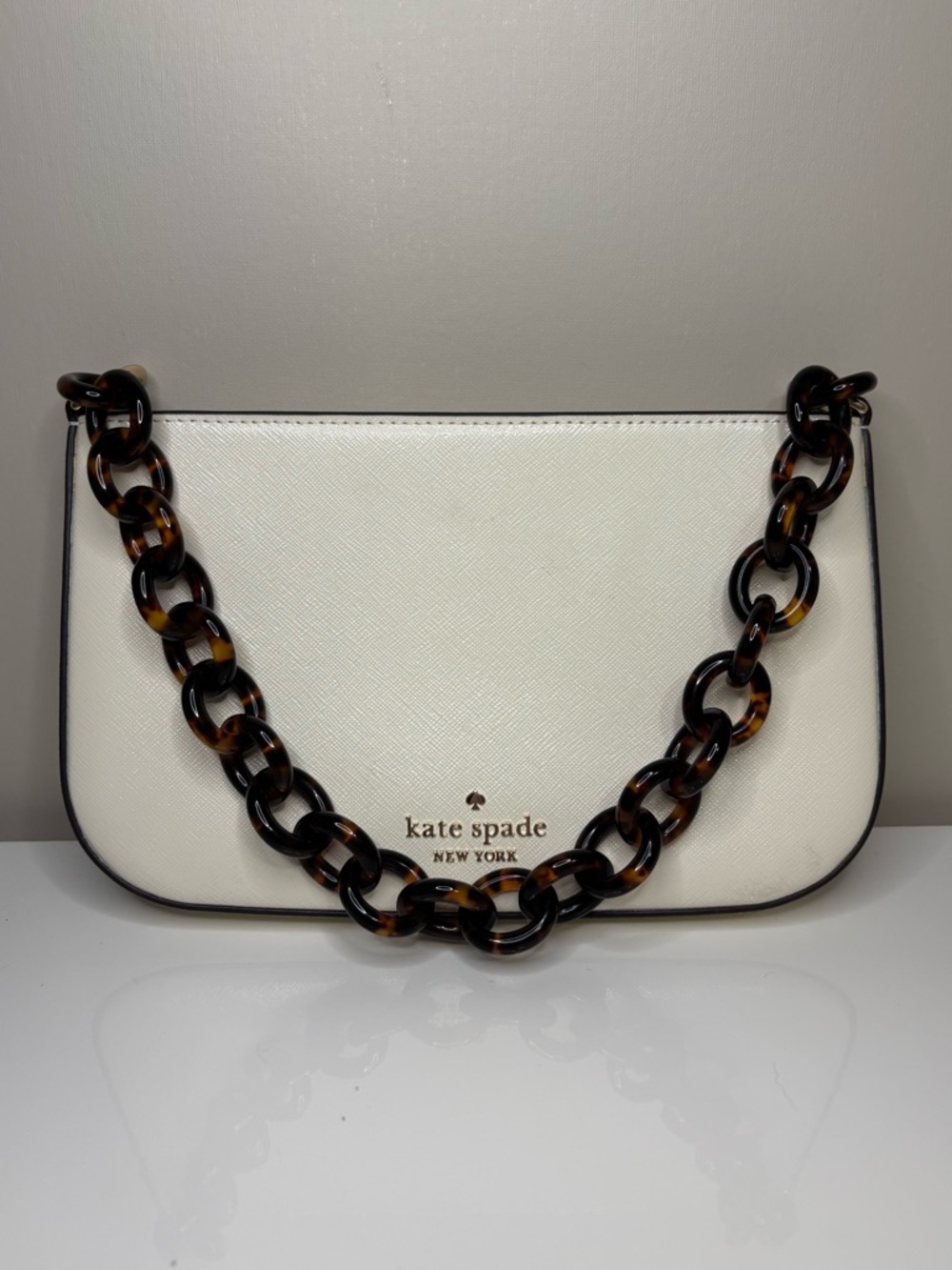 Kate Spade New York Madison Pochette Shoulder Bag with Tortoise Chain